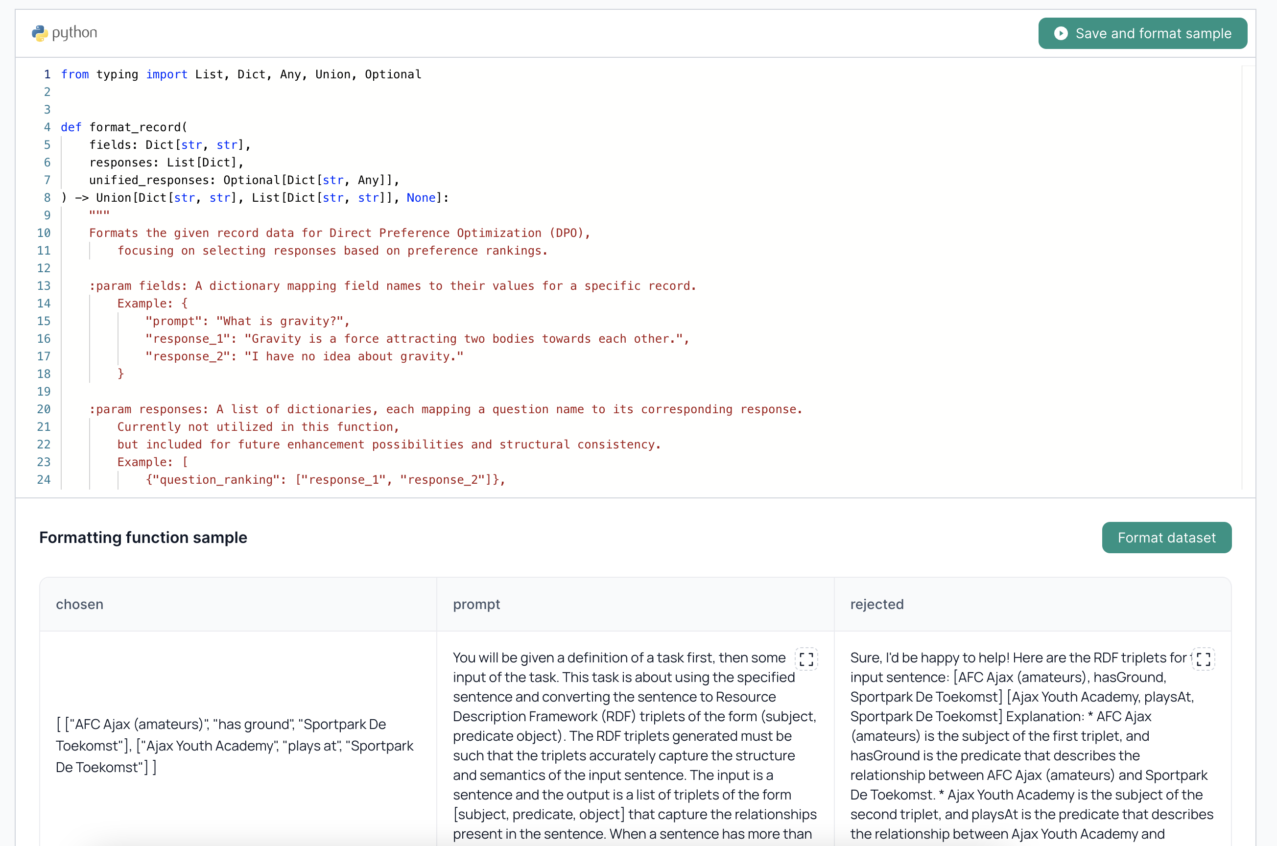 Formatting