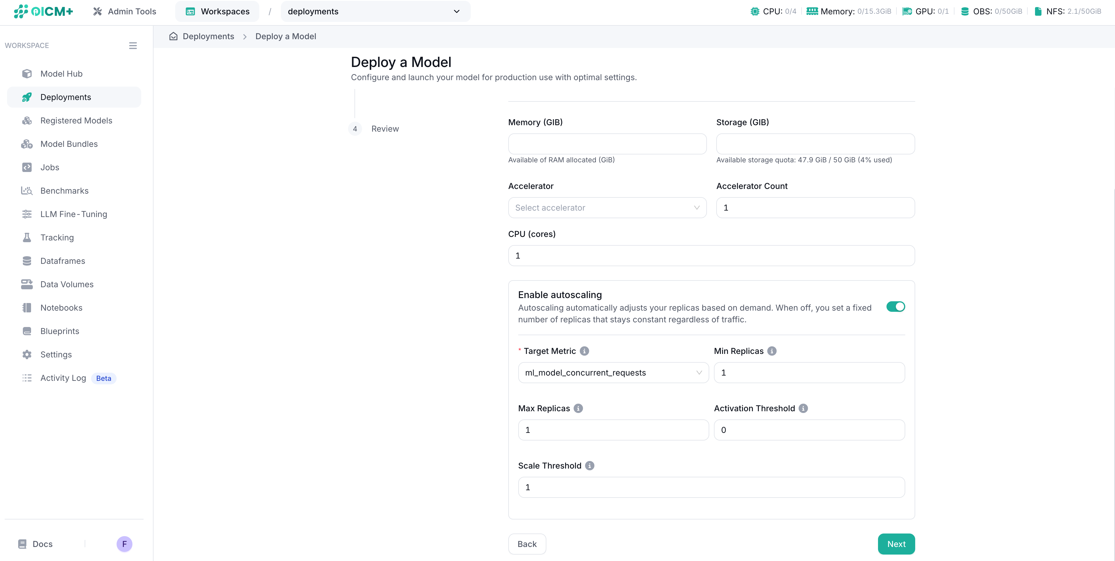 Scaling Configuration