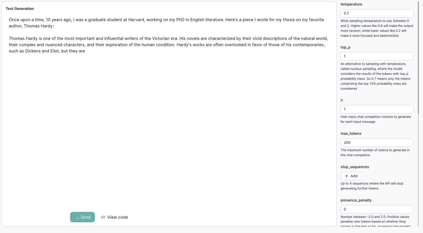 Completion Inference UI