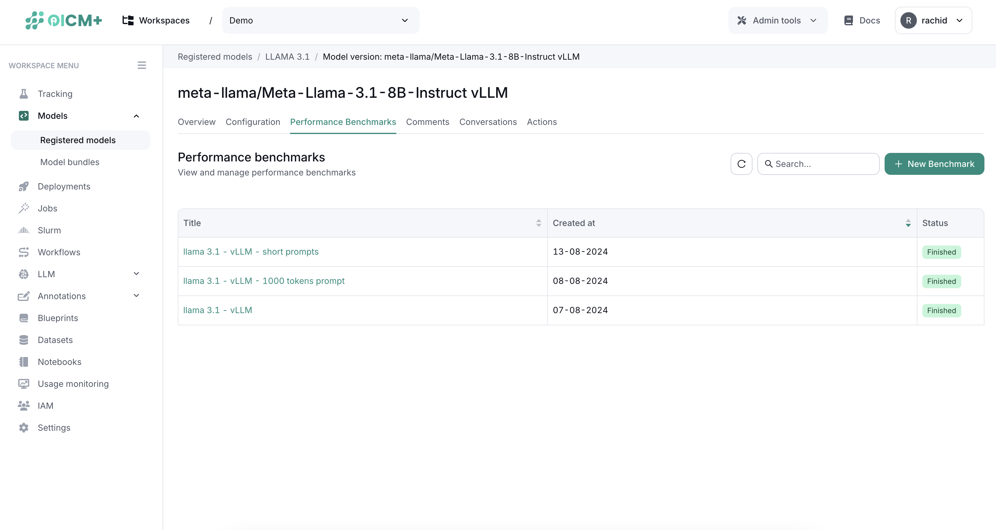 List of Performance Benchmarks