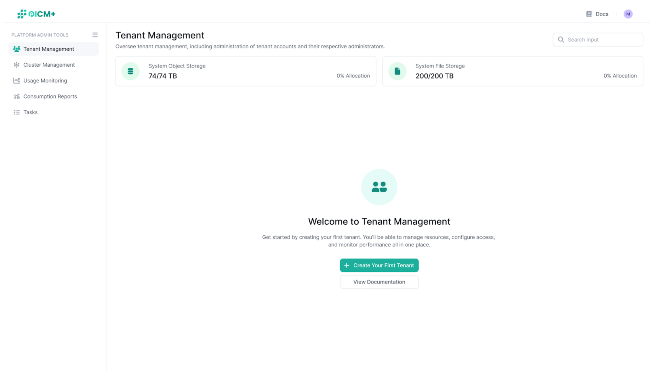 Tenant Management Section