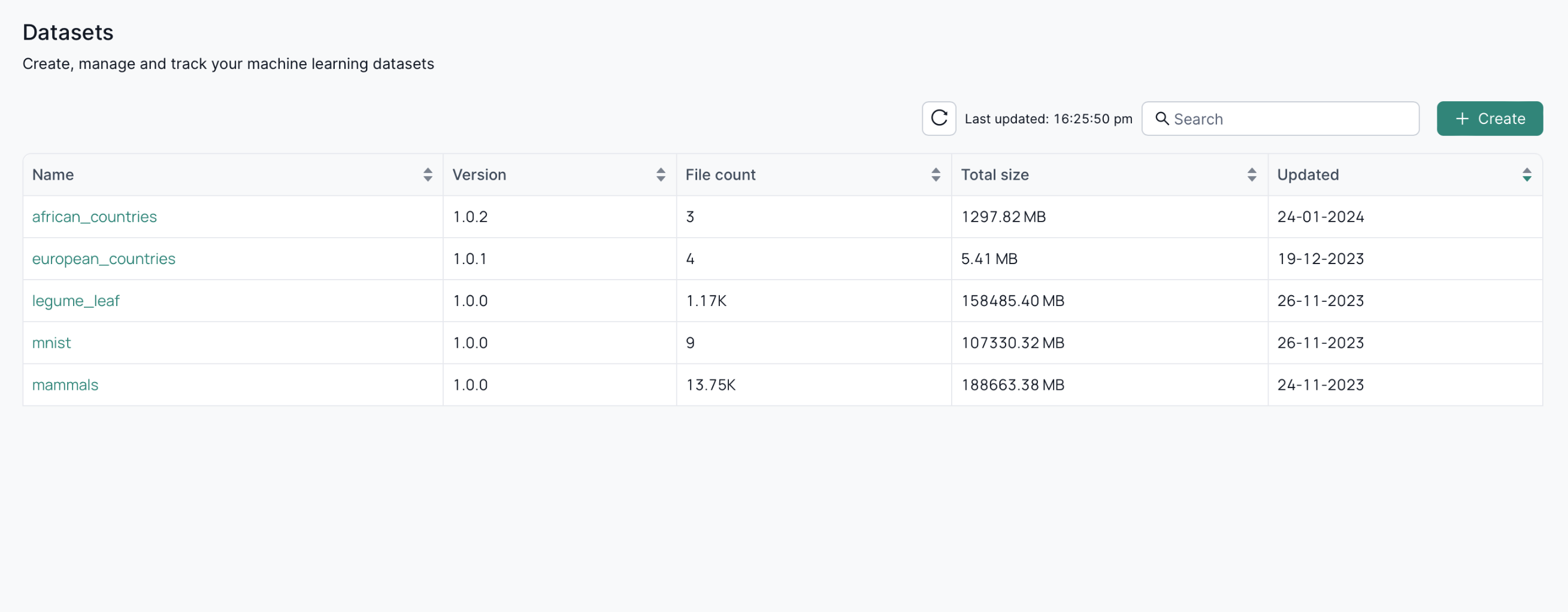 Dataset Home Page