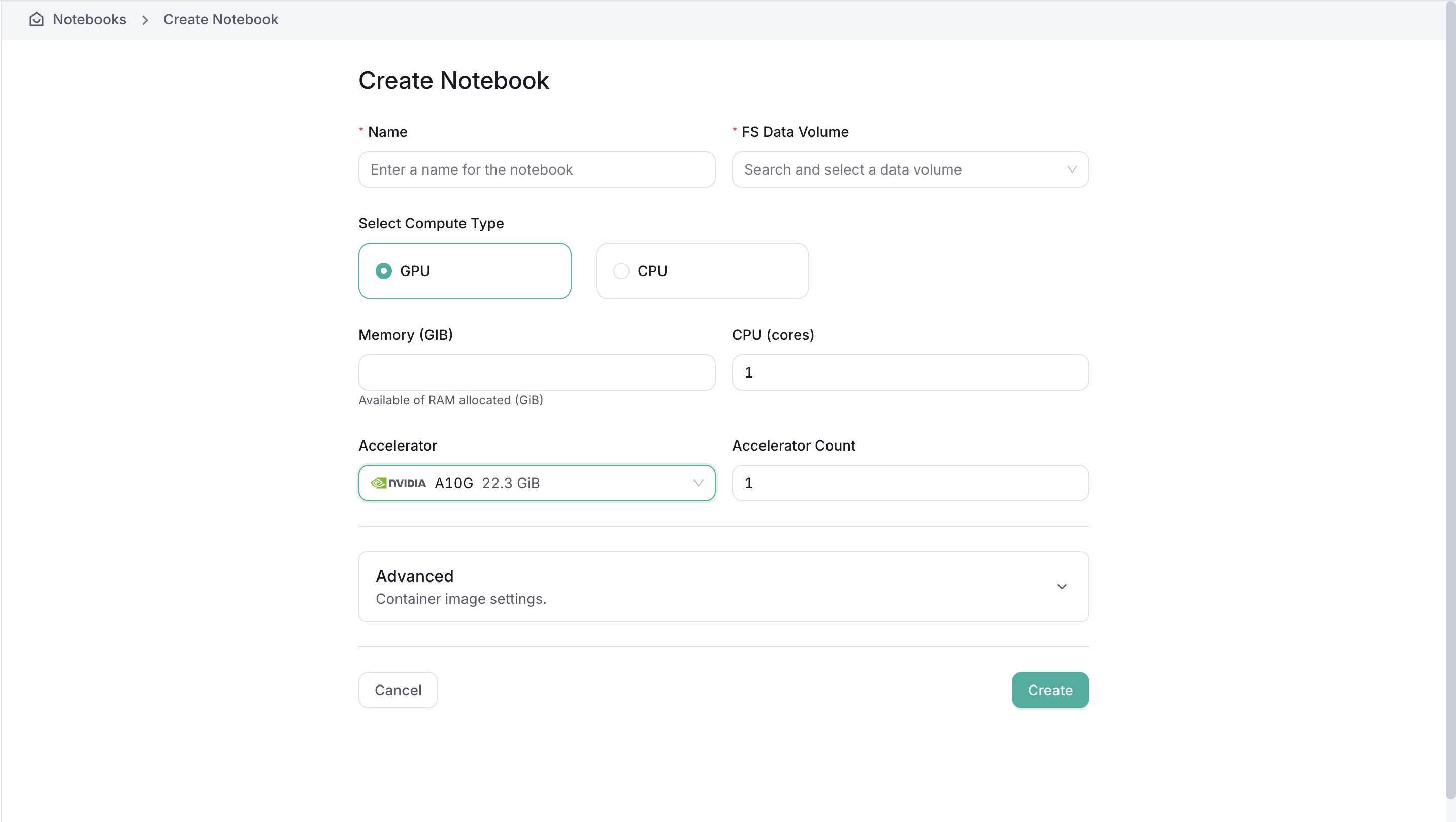 Notebooks UI - Documentation