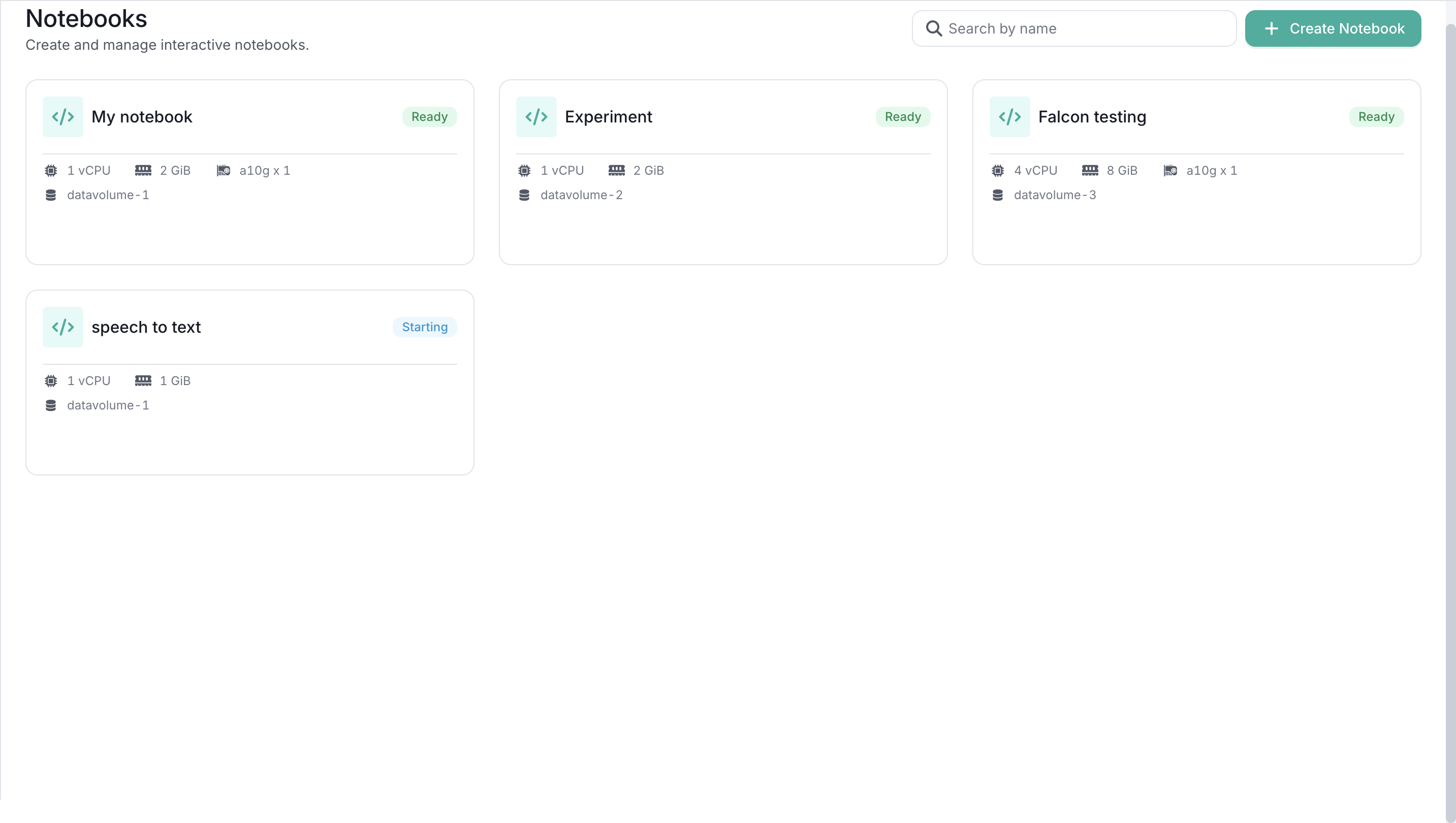 Notebooks UI - Documentation