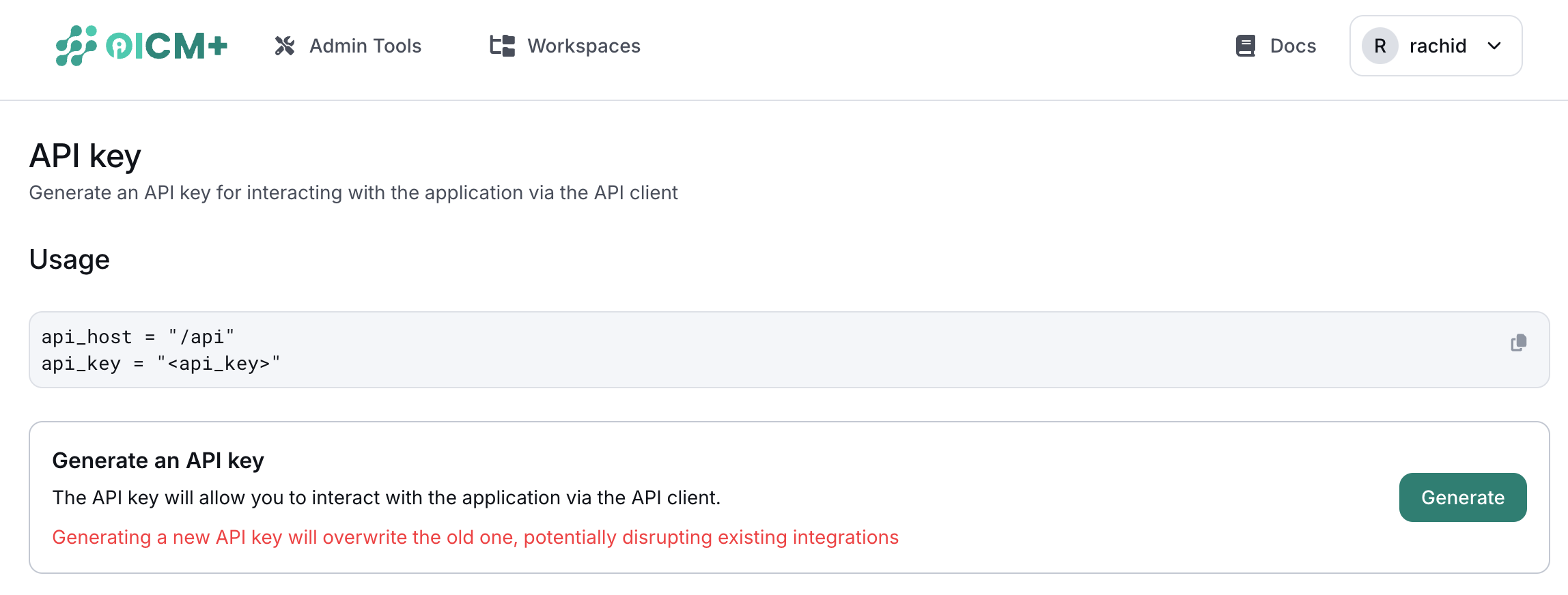 API Key Generation