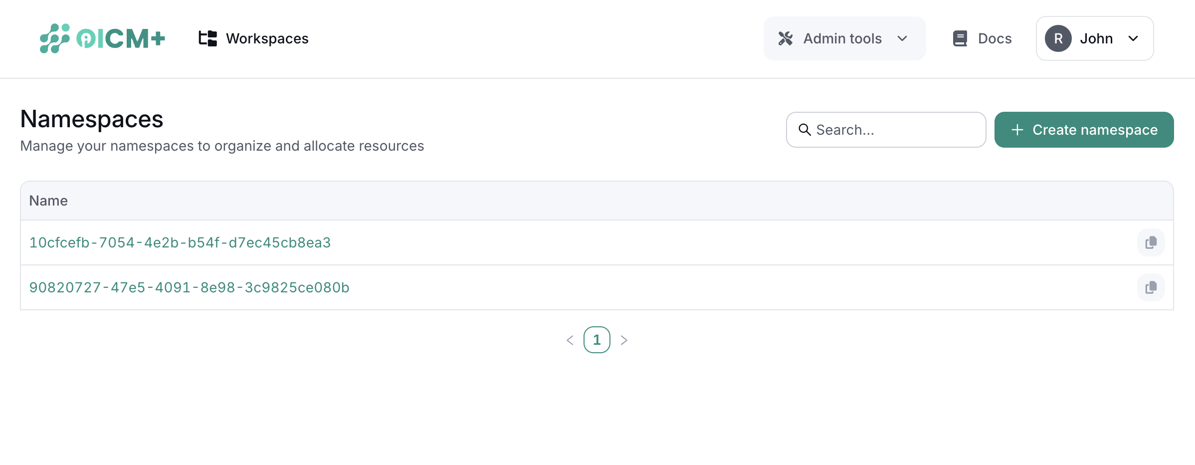 Namespaces Management