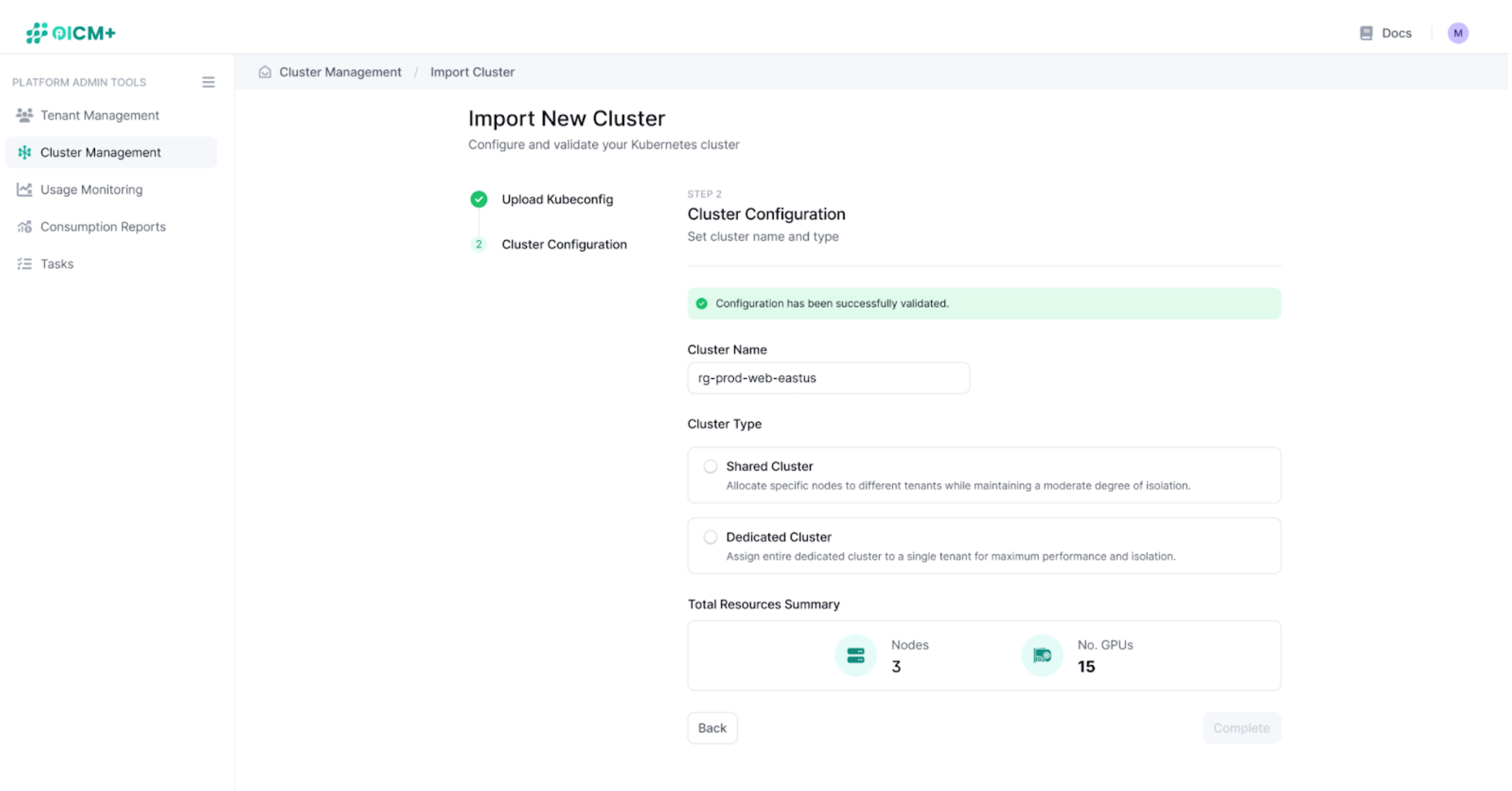 Cluster Configuration