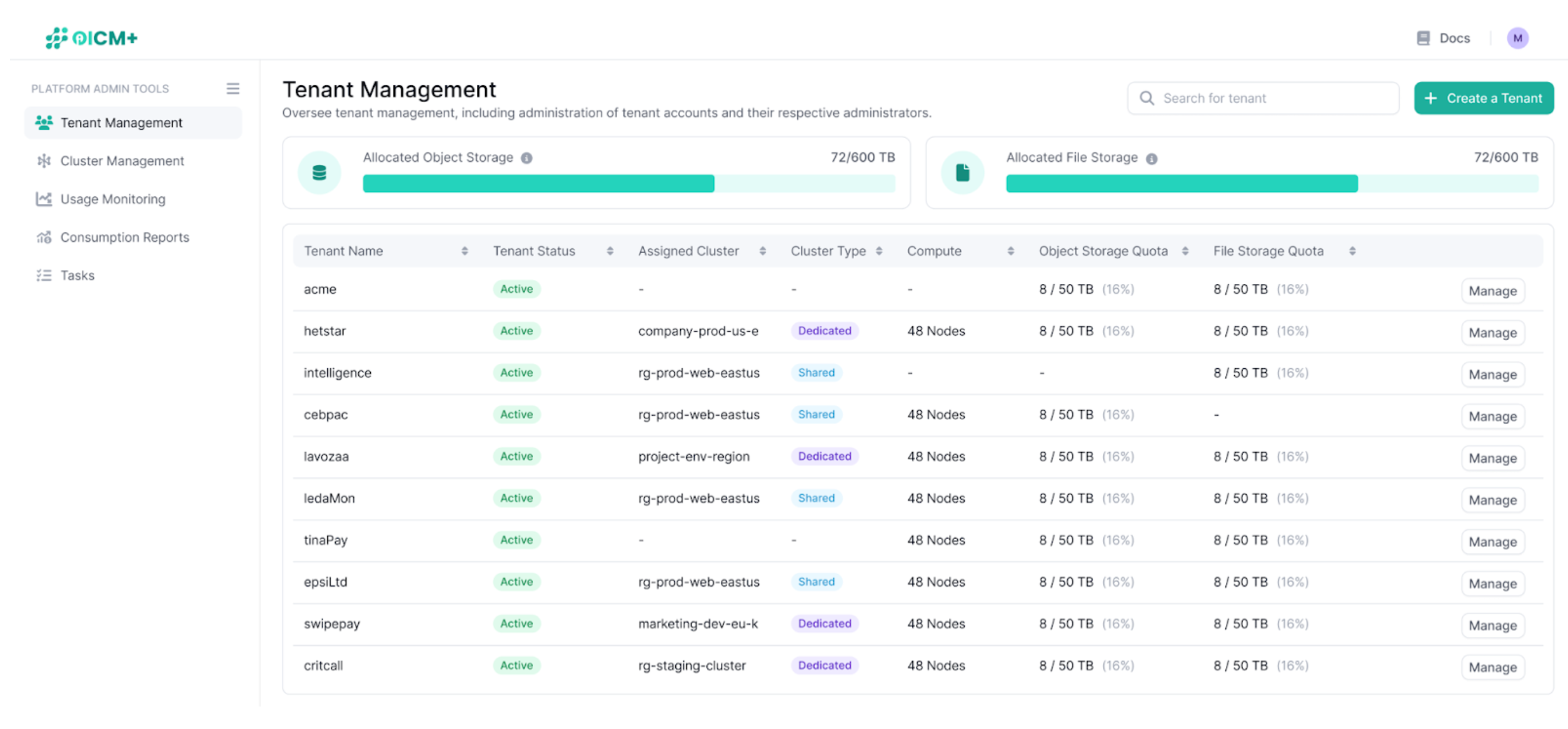 Tenant Management Dashboard
